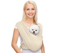 AnccoPlus Sac de transport pour chiens de petite taille, face à l'avant, mains libres, taille réglable, moins de douleurs dorsales, coton de qualité supérieure, sûr et doux, (Standard, beige)