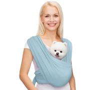 AnccoPlus Sac de transport pour chiens de petite taille, orienté vers l'avant, mains libres, taille réglable, réduction des maux de dos, en coton de qualité supérieure, sûr et doux (Plus, bleu layette