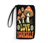 Anceky Aimez-Vous avec des Champignons (3 Portefeuilles en Cuir pour Femmes avec dragonne, Pochettes pour Dames pour pièces de Monnaie, téléphone Intelligent)