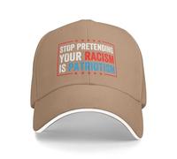 Anceky Arrêtez de Faire comme si Votre racisme était du patriotisme. Casquette de Baseball Noire Tendance, Style « Dad Hat », pour Hommes et Femmes.