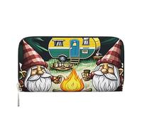 Anceky Bienvenue chez Camp and Gnomes Wallets Portefeuille en Cuir PU pour Femmes et Hommes Porte-Cartes de crédit à Fermeture éclair Porte-Monnaie à Pochette Longue