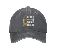 Anceky Bonjour Darkness My Old Friend, Chapeau drôle de bière à Boire, Casquette rétro en Jean