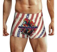 Anceky Boxer pour Homme, Motif Drapeau américain Vintage, imprimé Snowboard, sous-vêtement Extensible et Doux