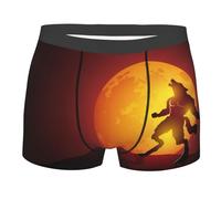 Anceky Boxer pour Homme, sous-vêtement, caleçon, Boxer, Loup-Garou Hurlant, Pleine Lune Rouge