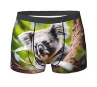 Anceky Boxer pour Homme, sous-vêtement Respirant et Extensible avec Motif imprimé Koala Mignon et Heureux, Braguette rafraîchissante