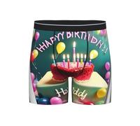 Anceky Boxer Respirant imprimé Joyeux Anniversaire pour Homme - Multiple, Parfait pour Montrer Votre Silhouette