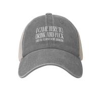 Anceky Casquette de Baseball Trucker en Noire pour Adulte « Je suis Venu Boire et Baiser »