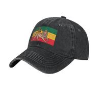 Anceky Casquette de Baseball Vintage délavée en Coton avec Drapeau jamaïcain, Style Rasta, Reggae, Judah, Lion, pour Femmes et Homme