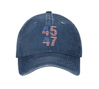 Anceky Chapeau 45 47 Trump 2024 Vintage USA Drapeau Chapeau de Cow-Boy Hommes Casquette de Baseball Femmes Chapeau de Camionneur Gol