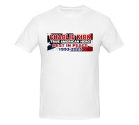 Anceky Charlie Kirk True American Hero Rest in Peace USA Flag T-Shirt à Manches Courtes et col Rond pour Homme, Motif Charlie Kirk, véritable héros américain, Repose en Paix, Drapeau américain