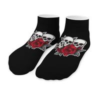 Anceky Chaussettes de sport unisexes Skulls And Roses, légères, basses et invisibles