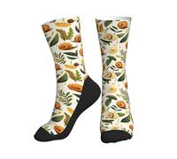 Anceky Chaussettes vintage à imprimé feuilles d'escargot pour femmes et hommes, chaussettes fantaisie amusantes et uniques pour femmes et hommes