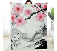 Anceky Couverture Douce et Confortable à Motif Floral Rose Art Nouveau, en Flanelle Toutes Saisons, idéale pour Un canapé, Un lit ou Un Voyage, idéale pour Le Camping, 76 x 101 cm