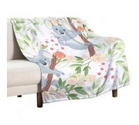 Anceky Couverture en Flanelle Douce, légère et Chaude, Motif Koala Gris dans Un Arbre, Toutes Saisons, pour lit, Chaise, Voiture, canapé, Chambre à Coucher, Voyage, Lavable en Machine, 76 x 101 cm