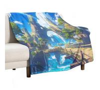 Anceky Couverture en Flanelle Rainbow Bridge, Polaire Chaude, Douce et Confortable, Motif Cascade et Montagne, pour canapé-lit, 127 x 152 cm