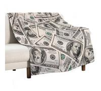 Anceky Couverture en Polaire légère avec Motif Billets de Cent Dollars américains, idéale pour Le canapé, Le lit, la Maison, Le Salon, 152 x 203 cm