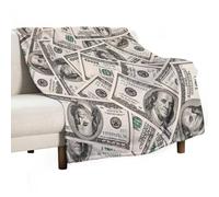 Anceky Couverture en Polaire légère avec Motif Billets de Cent Dollars américains, idéale pour Le canapé, Le lit, la Maison, Le Salon, 76 x 101 cm
