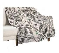 Anceky Couverture en Polaire légère avec Motif Billets de Cent Dollars américains, idéale pour Le canapé, Le lit, la Maison, Le Salon, 140 x 178 cm