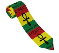 Anceky Cravate pour homme avec symbole Ankh rouge et vert des dieux égyptiens, idéale pour un mariage ou une fête.
