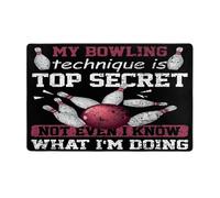 Anceky Ma Technique de Bowling est Top secrète. Même Moi, Je Sais ce Que Je Fais. Tapis de Sol antidérapant, Grand Tapis Absorbant 152 x 99 cm.