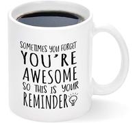 Anceky Merci, parfois vous oubliez que vous êtes génial, tasse d'anniversaire inspirante pour femmes, hommes, maman, collègue, pour maman, épouse, sœur, tasse géniale 11 oz