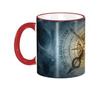 Anceky Mug à café en céramique avec anse, motif vieux marin pirate et boussole vintage, tasse à thé/tazas para cafe, tasse à boire pour femmes et hommes