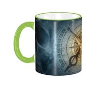 Anceky Mug à café en céramique avec anse, motif vieux marin pirate et boussole vintage, tasse à thé/tazas para cafe, tasse à boire pour femmes et hommes