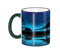 Anceky Mug à café Lune Dinosaure en céramique avec anse, tasse à thé, tasse à café, tasse à boire pour femmes et hommes