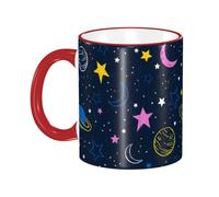 Anceky Mug à café Lune et Étoile en céramique avec anse, tasse à thé, tasse à café, tasse à boire pour femmes et hommes