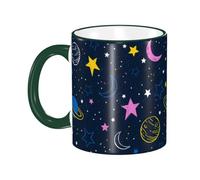Anceky Mug à café Lune et Étoile en céramique avec anse, tasse à thé, tasse à café, tasse à boire pour femmes et hommes