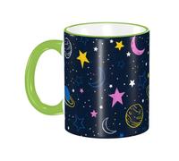 Anceky Mug à café Lune et Étoile en céramique avec anse, tasse à thé, tasse à café, tasse à boire pour femmes et hommes