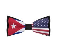 Anceky Nœuds papillon confortables pour hommes, motif drapeau des États-Unis d'Amérique et de Cuba, réglables et pré-noués, pour mariage, fête, travail, quotidien