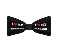Anceky Nœuds papillon pré-noués confortables pour homme, motif « J'aime mon mari », réglables, pour mariage, fête, travail, quotidien