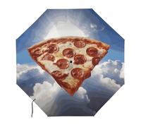 Anceky Parapluie compact imperméable Pizza in The Sky. Ouverture et fermeture automatiques en un clic. Ce parapluie de voyage portable peut être rangé dans une mallette, un sac à dos ou une valise.