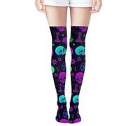 Anceky Pattern200 Chaussettes hautes fantaisie pour femmes, bas tube souples, jambières antidérapantes, bas bottes longues, chaussettes hautes