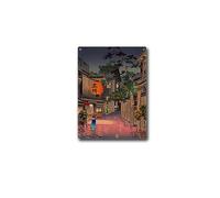 Anceky Plaque en étain style vintage japonais Hasui Kawase, design traditionnel japonais classique, décoration murale, convient pour bar extérieur, café, décoration d'intérieur rétro, 30,5 x 40,6 cm