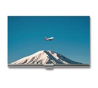 Anceky Porte-Cartes de Visite avec Motif d'avions de Montagne enneigés au Printemps, pour Femmes ou Hommes