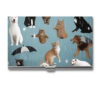 Anceky Porte-Cartes de Visite Raining Cats & Dogs, Fin et Multi-Portefeuille, pour Cartes de crédit et d'identité, pour Hommes et Femmes