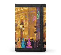 Anceky Portefeuille à Trois Volets avec 8 emplacements pour Cartes et Pince à Billets - Portefeuille Fin et Compact Vienna Opera House pour Hommes et Femmes