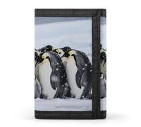 Anceky Portefeuille à Trois Volets avec 8 emplacements pour Cartes et Pince à Billets - Portefeuille Fin et Compact Emperor Penguin Huddle pour Hommes et Femmes