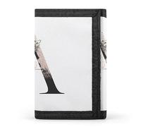 Anceky Portefeuille à Trois Volets avec Monogramme Floral et Lettre A en Or Rose, élé Porte-Monnaie avec Porte-clés, Porte-Cartes de crédit pour factures, reçus, Femmes et Hommes, 12,7 x 8,4 x 5,1 cm