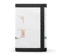 Anceky Portefeuille à Trois Volets avec Monogramme Floral et Lettre G en Or Rose, élé Porte-Monnaie avec Porte-clés, Porte-Cartes de crédit pour factures, reçus, Femmes et Hommes, 12,7 x 8,4 x 5,1 cm