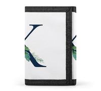 Anceky Portefeuille à Trois Volets avec Monogramme Floral et Lettre K en Or Rose, élé Porte-Monnaie avec Porte-clés, Porte-Cartes de crédit pour factures, reçus, Femmes et Hommes, 12,7 x 8,4 x 5,1 cm