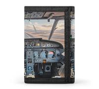 Anceky Portefeuille à Trois Volets inspiré du Cockpit d'avion, Porte-Cartes de crédit Fin et élégant, Format Portefeuille Compact, Compatible avec Les Poches Avant.