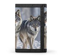 Anceky Portefeuille à Trois Volets Pack of Wolves, Porte-Cartes de crédit Fin et élégant, Format Portefeuille Compact, idéal pour la Poche Avant.