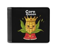 Anceky Portefeuille Corn Queen pour Homme, Portefeuille Fin à Deux Volets, Poche Avant maliste avec fenêtre pour 6 Cartes d'identité