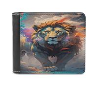 Anceky Portefeuille Court à Deux Volets Wolf Color, léger et Fin, avec 6 emplacements pour Cartes de crédit et Porte-Monnaie Souple, Unisexe