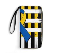 Anceky Portefeuille de Voyage pour Femme, Pochette pour téléphone à Fermeture éclair, Portefeuille en Corde Portable, idéal pour Les Affaires, Motif Drapeau américain représentant la trisomie 21