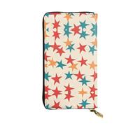 Anceky Portefeuille en Cuir à Fermeture éclair avec de Nombreuses étoiles à Cinq Branches, Pochette de 7,5 * 4,1 Pouces de Long, Plusieurs Compartiments et Grande capacité