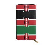 Anceky Portefeuille en Cuir à Fermeture éclair avec Drapeau du Kenya, Pochette de 7,5 x 4,1 Pouces de Long, Plusieurs Compartiments et Grande capacité